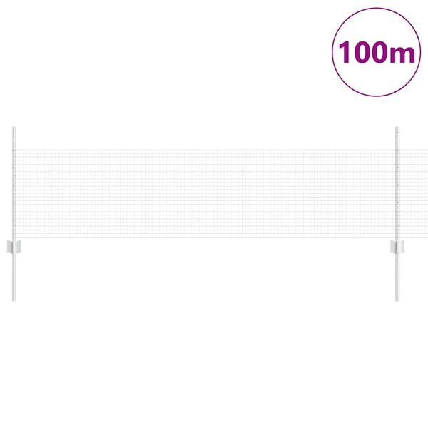vidaXL Zaun mit Pfosten Silber 0,5 x 100 m Stahl