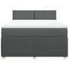 vidaXL Boxspringbett mit Matratze Dunkelgrau 160x200 cm Stoff