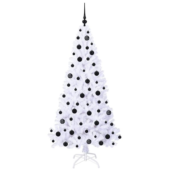 vidaXL Künstlicher Weihnachtsbaum Weiß 180 cm PVC und Stahl