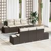 vidaXL Sofa Set mit Kissen 7 pcs Braun Poly Rattan
