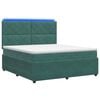 vidaXL LED Boxspringbett mit Matratze Dunkelgr&uuml;n 140 x 190 cm Samt