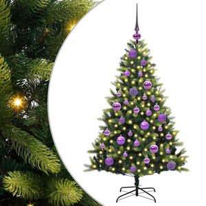 vidaXL K&uuml;nstlicher geflammter Weihnachtsbaum 150 LEDs Gr&uuml;n 120 cm
