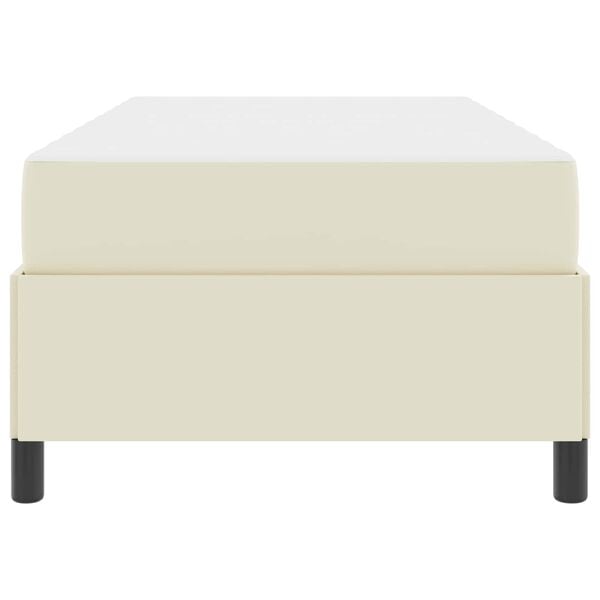 vidaXL Bettgestell mit Matratze Creme 100 x 200 cm Kunstleder