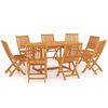 vidaXL 9-tlg. Garten-Essgruppe Massivholz Teak