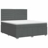 vidaXL Boxspringbett mit Matratze Dunkelgrau 160 x 200 cm Stoff