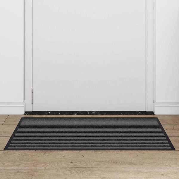 vidaXL Fu&szlig;matte Schwarz 60 x 90 cm Polypropylen