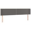 vidaXL Kopfteil mit Ohren Grau 203x16x78/88 cm Kunstleder