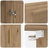 vidaXL Wandmontierter Schrank 2 pcs Artisan-Eiche 69,5 x 34 x 90 cm