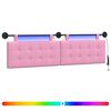 vidaXL H&auml;ngendes Kopfteil Mit LED Licht Rosa Stoff