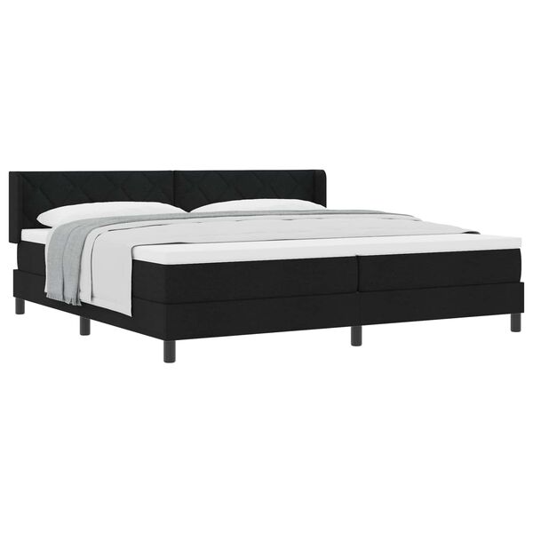 vidaXL Boxspringbett mit Matratze Schwarz 200 x 200 cm Polyester