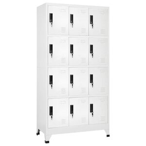 vidaXL Schlie&szlig;fachschrank Wei&szlig; 90x45x180 cm Stahl