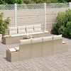 vidaXL Garten-Sofa-Set mit Kissen 9 pcs Beige Poly Rattan