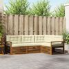 vidaXL Outdoor-Sofagarnitur mit Kissen 4 pcs Natur und Creme