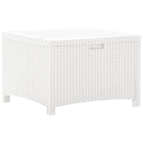 vidaXL Garten-Aufbewahrungsbox 60x54x41 cm PP Rattan Wei&szlig;