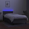 vidaXL Boxspringbett mit Matratze & LED Dunkelgrau 90x190 cm Stoff