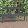 vidaXL Gartenbank 2-Sitzer Grau 159,5x44x45 cm Massivholz Kiefer