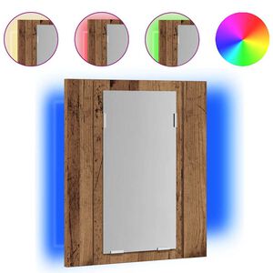 vidaXL LED-Spiegelschrank Altholz-Optik 40x12x45 cm Holzwerkstoff