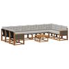 vidaXL Outdoor-Sofagarnitur 11 stk. Natur und Hellgrau