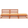 vidaXL Gartensofa ohne Armlehnen mit Fußhocker Wachsbraun Kiefernholz
