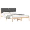 vidaXL Bettgestell mit gepolstertem Kopfteil Dunkelgrau 160 x 200 cm