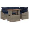 vidaXL Gartensofa-set mit Kissen mit Speicher 5 pcs Grau Poly-Rattan