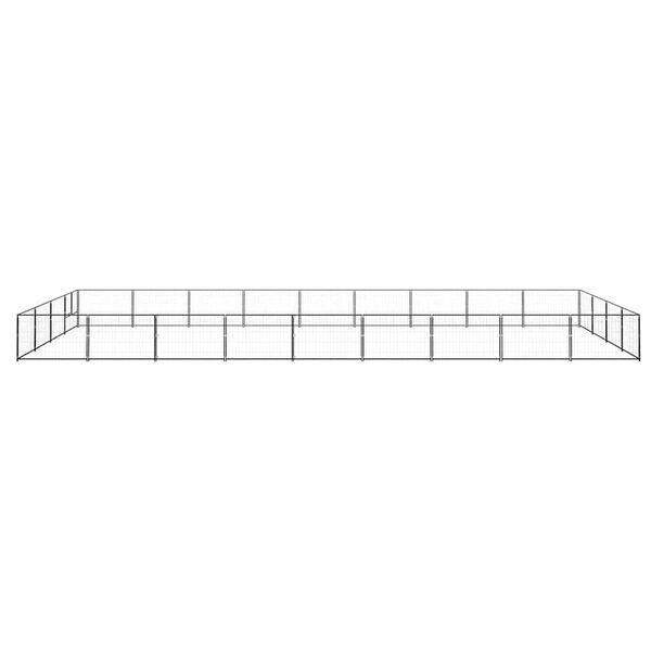 vidaXL Hundezwinger Schwarz 36 m&sup2; Stahl