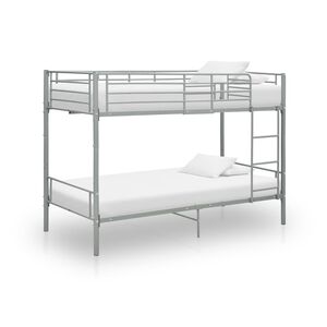 vidaXL Etagenbett Grau Metall 90&times;200 cm