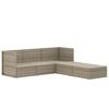vidaXL 5-tlg. Garten-Lounge-Set mit Kissen Grau Poly Rattan