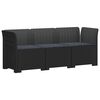 vidaXL 3-Sitzer Garten Sofa mit Kissen Rattan-Look PP Anthrazit