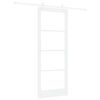 vidaXL Schiebet&uuml;r 83 x 211 cm Massivholz Kiefer und Glas Wei&szlig;