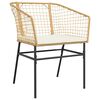 vidaXL 7-tlg. Garten-Essgruppe mit Kissen Braun Poly Rattan Glas