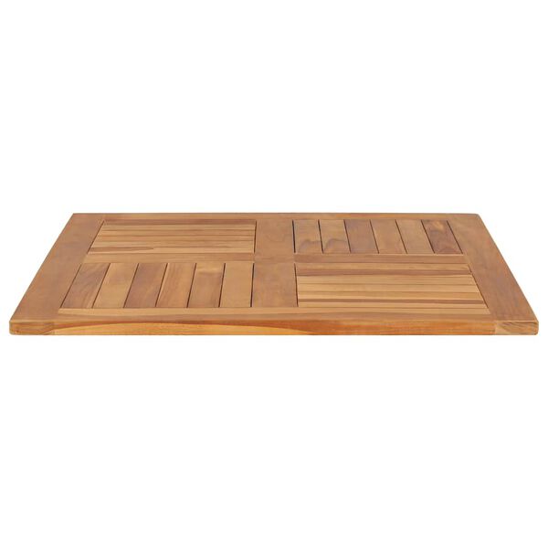 vidaXL Tischplatte Massivholz Teak Quadratisch 80&times;80&times;2,5 cm