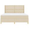 vidaXL Boxspringbett mit Matratze Creme 180 x 200 cm Stoff