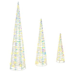 vidaXL Weihnachtsbaum mit 90 LEDs 3 pcs Warmwei&szlig; 20 x 20 x 80 cm PET