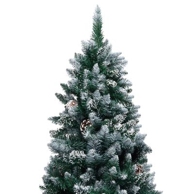 vidaXL Künstlicher Weihnachtsbaum mit LEDs Kugeln Zapfen 150 cm