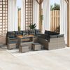 vidaXL Garten-Sofa-Set mit Kissen mit Speicher mit Kissen 14 pcs Grau
