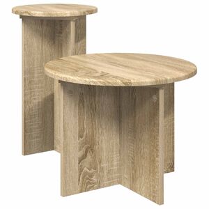 vidaXL Beistelltisch-Set mit Speicher 2 pcs Sonoma-Eiche Holzwerkstoff
