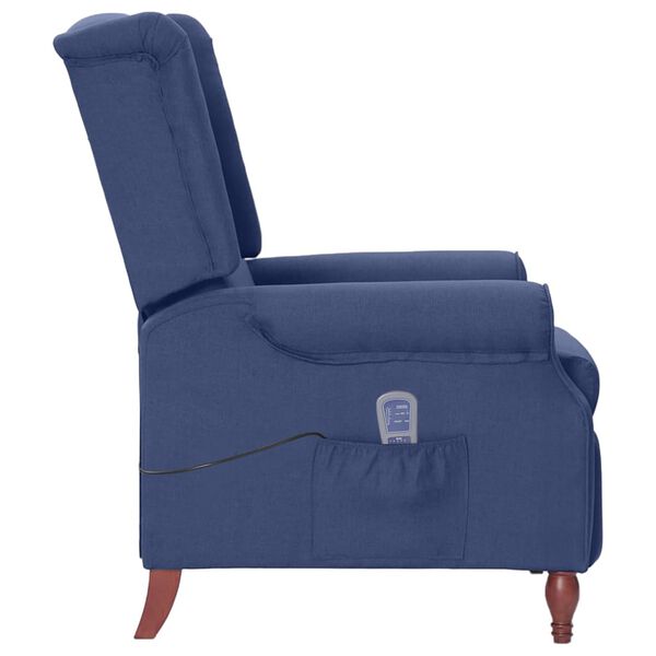 vidaXL Massagesessel mit Liegefunktion Blau Stoff