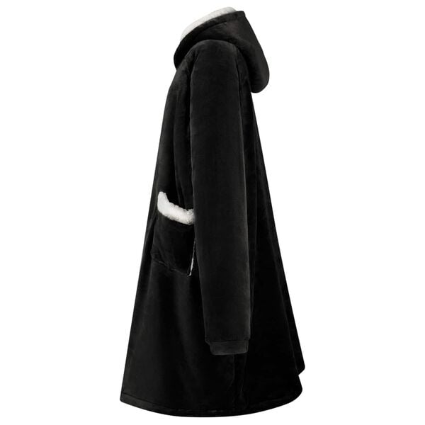 vidaXL Decken-Hoodie Schwarz M Fleece und Flanell