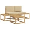 vidaXL Outdoor-Sofagarnitur mit Kissen 3 pcs Wei&szlig; und Beige Polyester