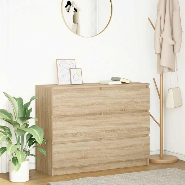 vidaXL Sideboard Sonoma-Eiche 100x35x76 cm Holzwerkstoff