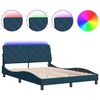 vidaXL Bettgestell mit LED ohne Matratze Blau 120x200 cm Samt