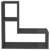 vidaXL Wandregale 2 Stk. Hochglanz-Grau 50x15x50 cm Holzwerkstoff