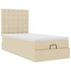 vidaXL Ottoman-Bett mit Matratze Creme 100x200 cm Stoff