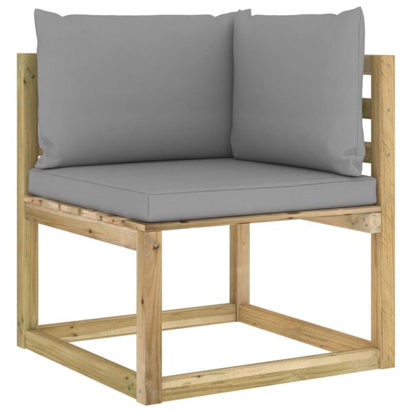 vidaXL 10-tlg. Garten-Lounge-Set mit Kissen Impr&auml;gniertes Kiefernholz