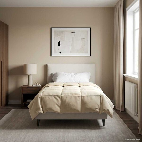 vidaXL Sommerdecke Gepolstert Creme 140 x 200 cm Mikrofaser