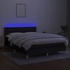 vidaXL Boxspringbett mit Matratze & LED Schwarz 140x190 cm Stoff