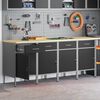 vidaXL Werkbank mit Schubladen 4 pcs Schwarz und Grau 200 x 55 x 85 cm