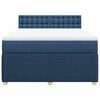 vidaXL Boxspringbett mit Matratze Blau 140x190 cm Stoff