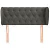 vidaXL Kopfteil mit Ohren Dunkelgrau 93x23x78/88 cm Samt